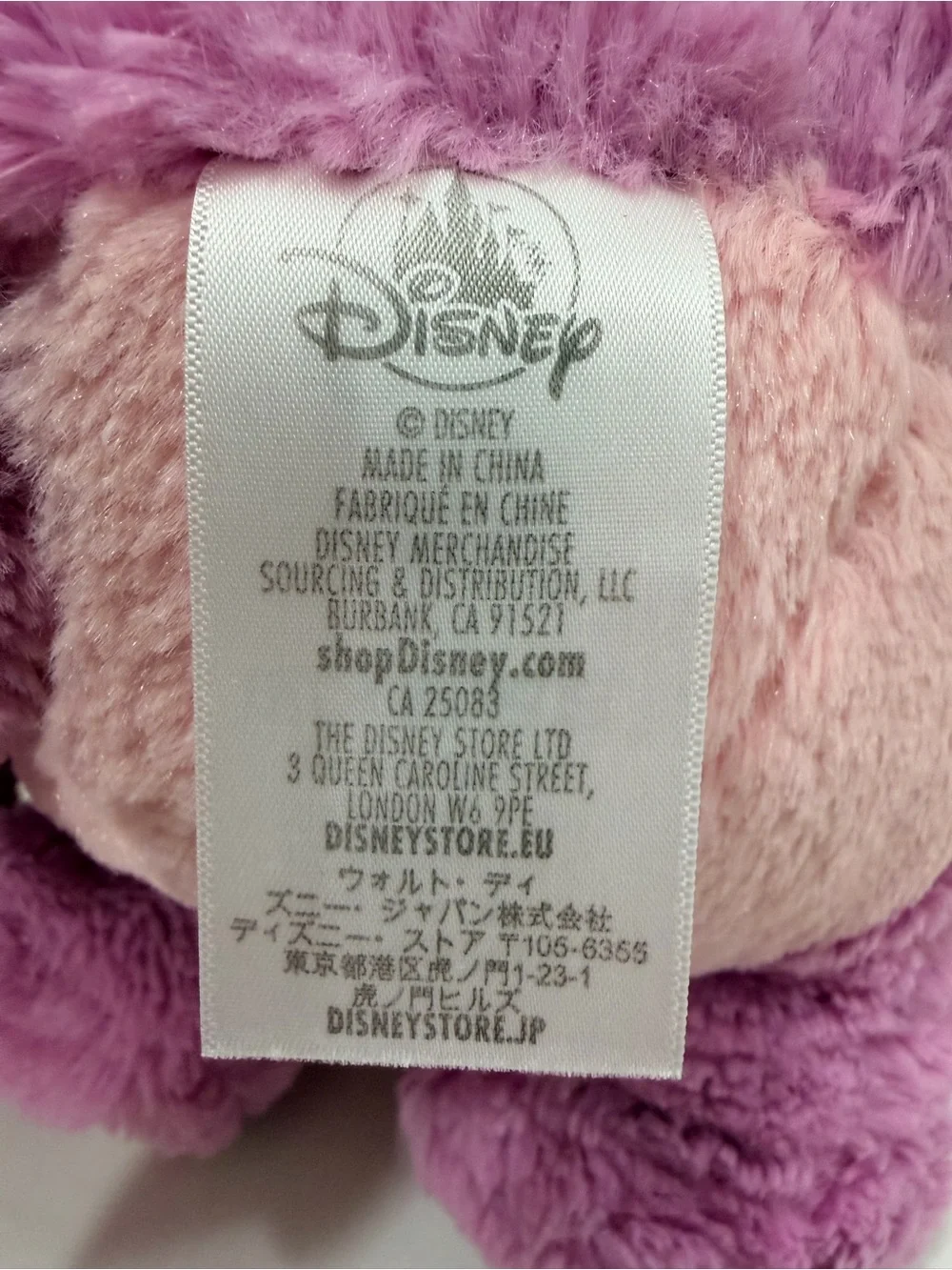 Disney Store Lilo & Stitch Angel Pink Purple Plush Stuffed Animal Toy Approx 14”